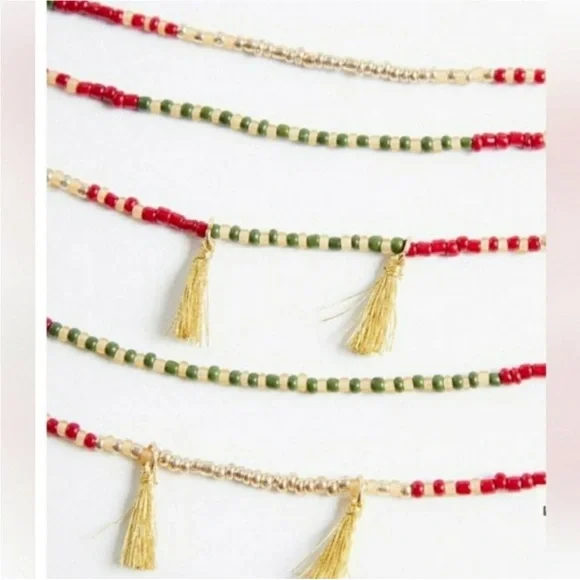 Torrid Multilayered Beaded Necklace W/ Fringe Tassels - Picture 2 of 2